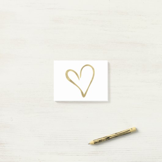 Post-it® C?ur d'or (Sur un bureau)