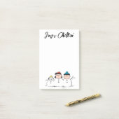 Post-it® cacahuètes | 3 Personne Snowman (Sur un bureau)