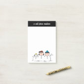 Post-it® cacahuètes | 3 Personne Snowman (Sur un bureau)