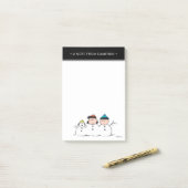 Post-it® cacahuètes | 3 Personne Snowman (Sur un bureau)