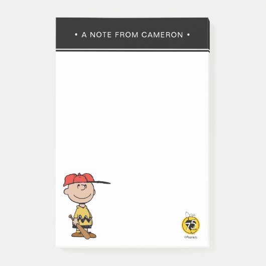 Post-it® cacahuètes | Charlie Brown Baseball Smile (Devant)