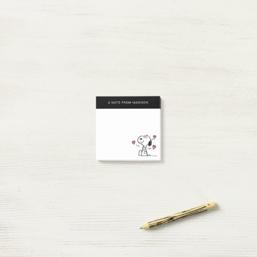 Post-it® cacahuètes | Coeurs de snoopy (Sur un bureau)