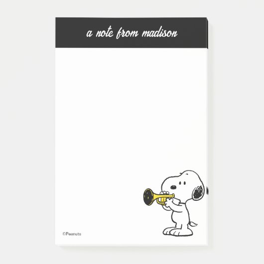 Post-it® cacahuètes | Joueur de trompette Snoopy (Devant)