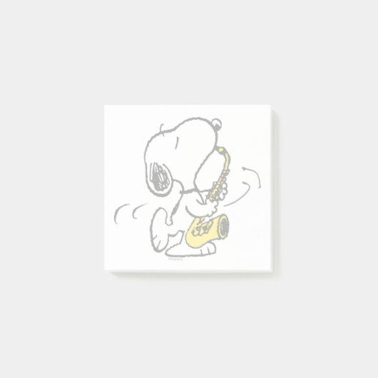 Post-it® cacahuètes | Lecteur Snoopy Saxophone (Devant)