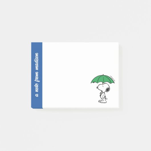 Post-it® cacahuètes | Parapluie vert Snoopy (Devant)