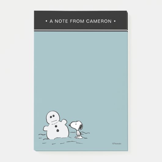 Post-it® cacahuètes | Snoopy Construit Un Snowman Ajouter V (Devant)