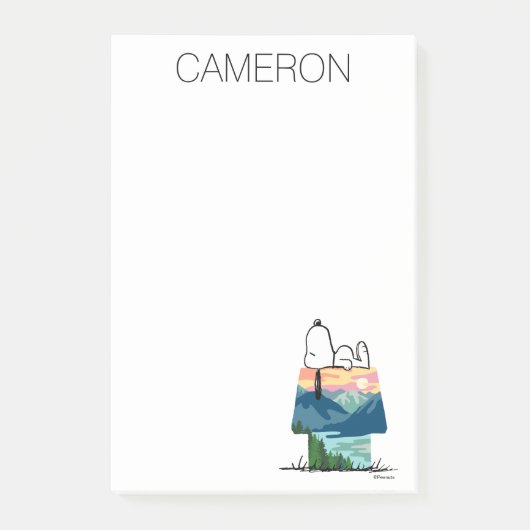 Post-it® cacahuètes | Snoopy Dog House Sunrise (Devant)