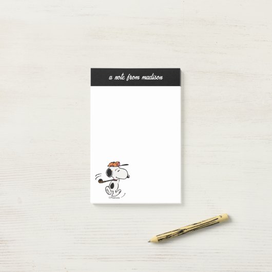 Post-it® cacahuètes | Snoopy Golf Swing (Sur un bureau)