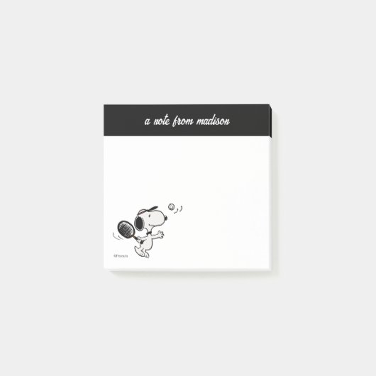 Post-it® cacahuètes | Snoopy Joue Au Tennis (Devant)