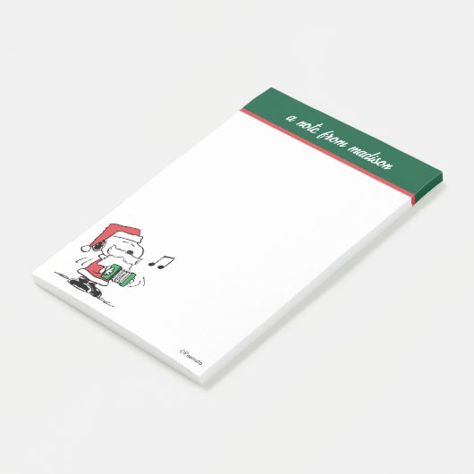 Post-it® cacahuètes | Snoopy Santa Claus Accordian (Incliné)