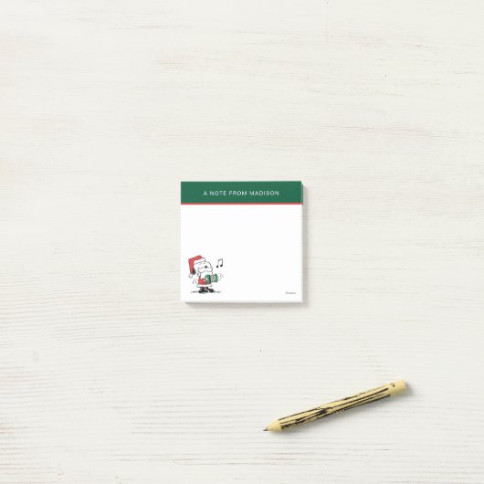 Post-it® cacahuètes | Snoopy Santa Claus Accordian (Sur un bureau)