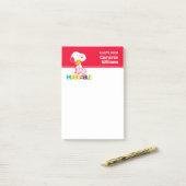 Post-it® cacahuètes | Snoopy & Woodstock Huggable (Sur un bureau)