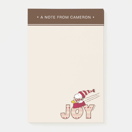 Post-it® cacahuètes | Snoopy & Woodstock Joy Sled Ride (Devant)