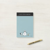 Post-it® cacahuètes | Snoopy & Woodstock Snowman | Ajouter  (Sur un bureau)