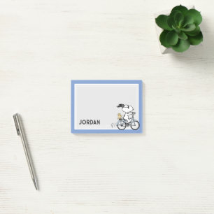 Post-it® Cachou   Snoopy & Woodstock Bicyclette