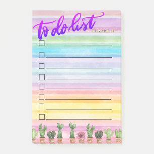 Post-it® Cactus Aquarelle Bandes Colorées Liste De Tâches