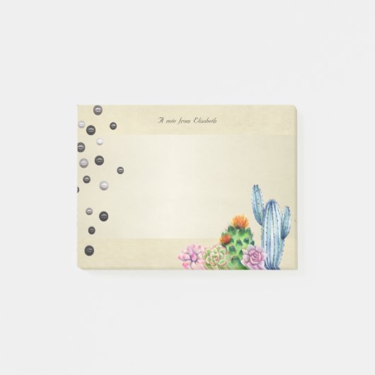 Post-it® Cactus aquarelle girly,Perles - (Devant)