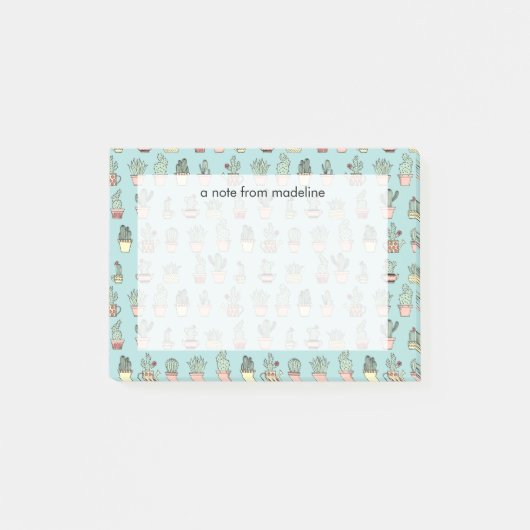 Post-it® Cactus Couleur Cute À La Main Dessinée Motif (Devant)