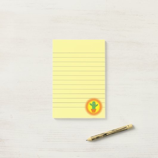 Post-it® Cactus en cartons mignons (Sur un bureau)