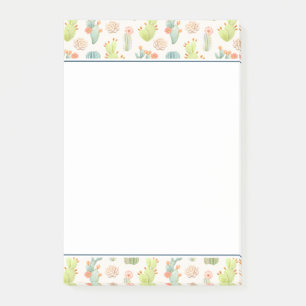 Post-it® Cactus en pastel mou et motif succulent