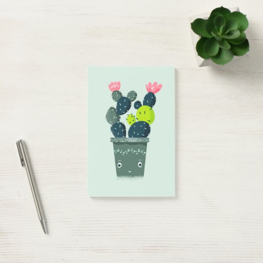 Post-it® Cactus En Pot Souriant (Bureau)