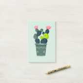 Post-it® Cactus En Pot Souriant (Sur un bureau)