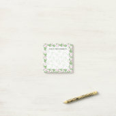 Post-it® Cactus illustré et motif de fleurs rose (Sur un bureau)