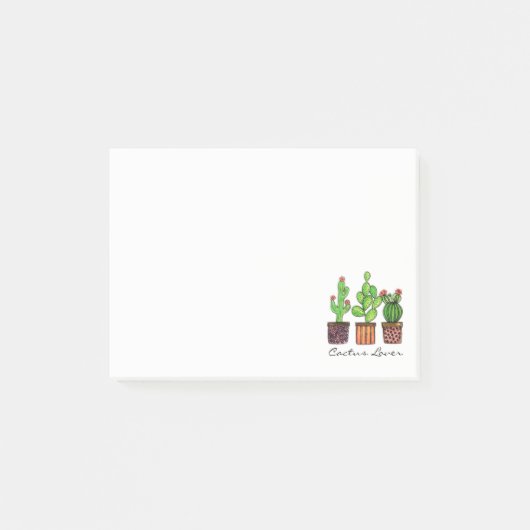 Post-it® Cactus mignon d'aquarelle dans des pots (Devant)