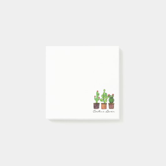 Post-it® Cactus mignon d'aquarelle dans des pots (Devant)
