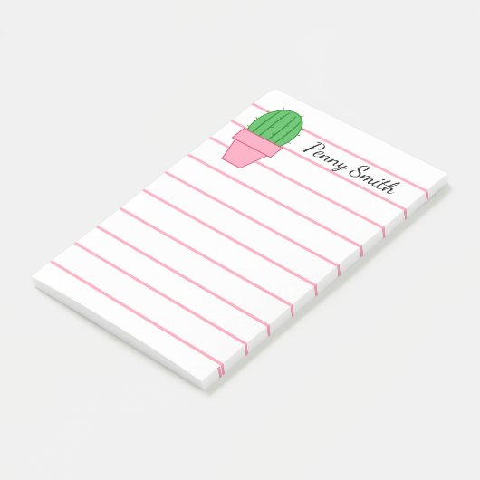 Post-it® Cactus mis en pot rose (Incliné)