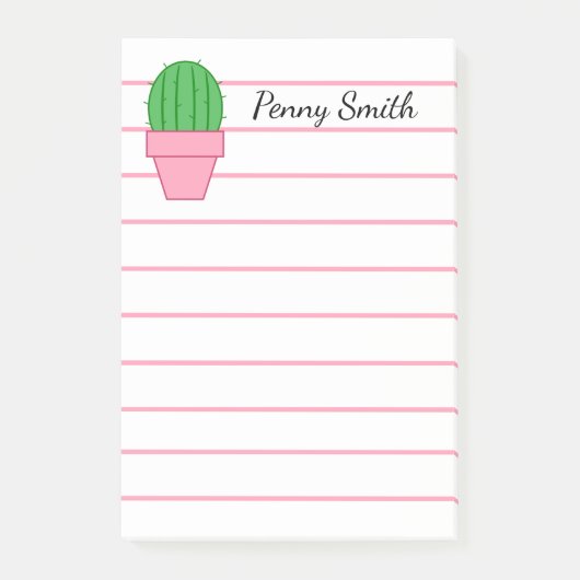 Post-it® Cactus mis en pot rose (Devant)