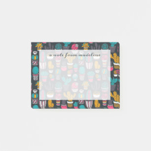 Post-it® Cactus tiré par la main dans le motif de style de