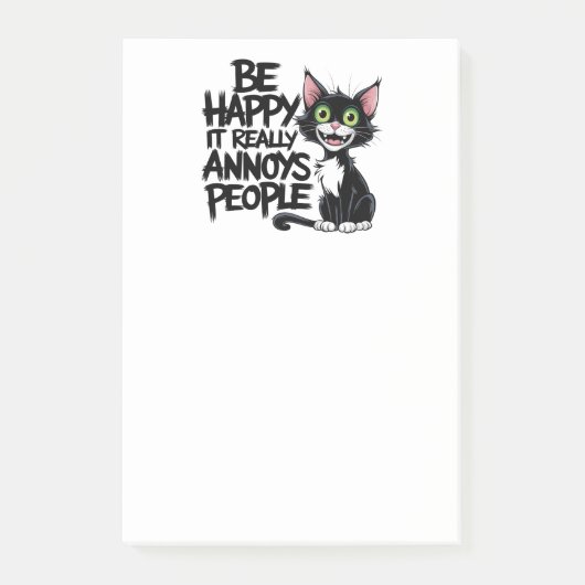 Post-it® Cadeau Amoureux des chats doux Sarcastic Kitty Hum (Devant)