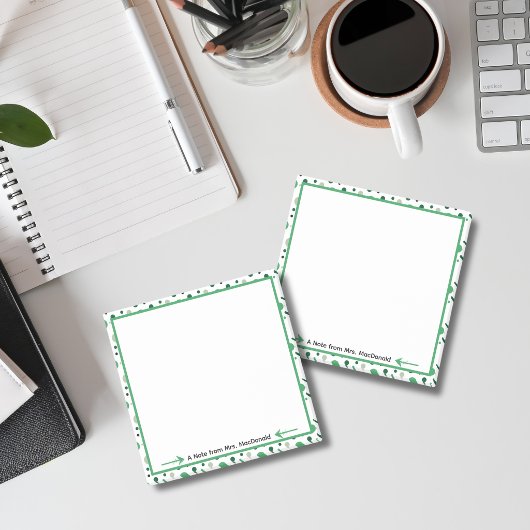 Post-it® Cadeau d'appréciation de professeur à pois verts