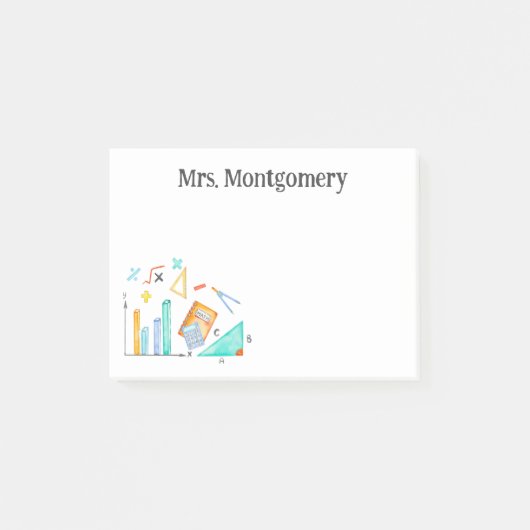 Post-it® Cadeau d'appréciation pour professeur de mathémati (Devant)