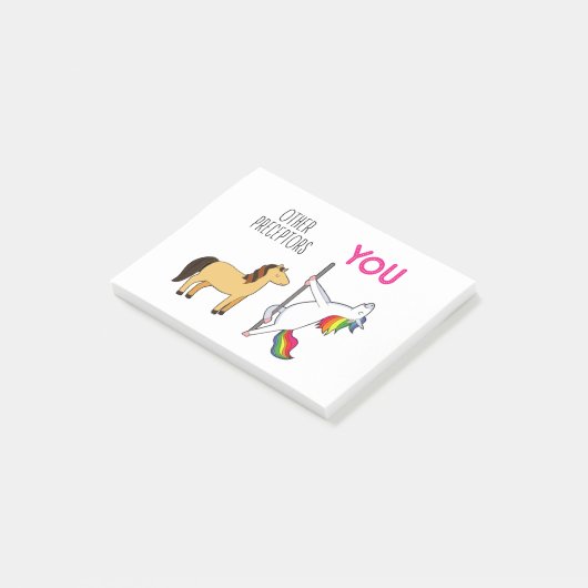 Post-it® Cadeau de l'infirmière de licorne (Incliné)