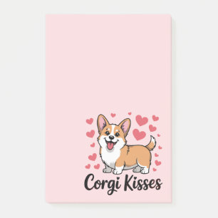 Post-it® Cadeau de maman Corgi mignon Cœurs roses Amoureux