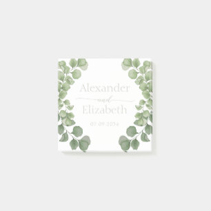 Post-it® Cadeau de mariage écriture verte sauge eucalyptus