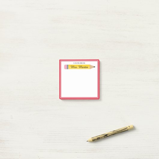 Post-it® Cadeau de note collante de l'enseignant : une note (Sur un bureau)