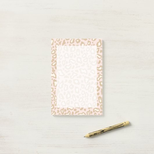Post-it® Cadeau de notes Post It Léopard Rose (Sur un bureau)