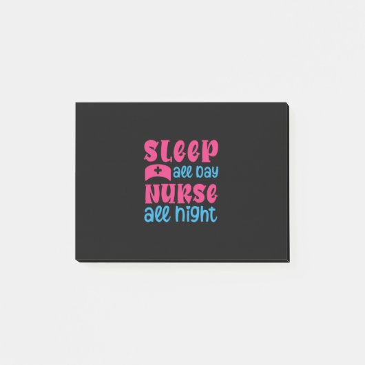 Post-it® Cadeau infirmière | Dormir toute la journée Infirm (Devant)