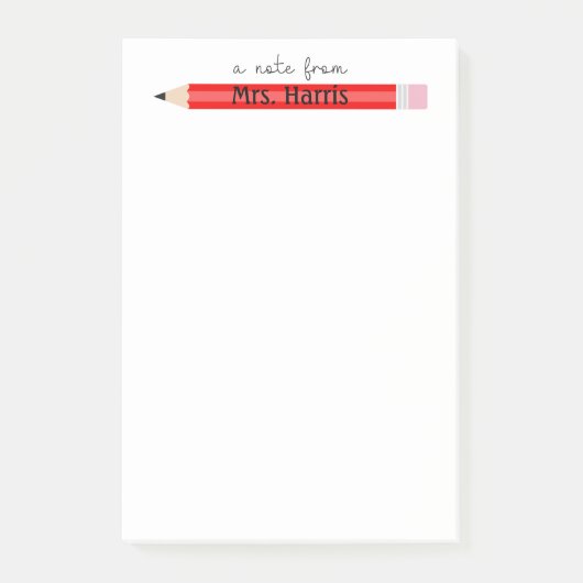 Post-it® Cadeau Personnalisé De L'Enseignant "Une Note De" (Devant)