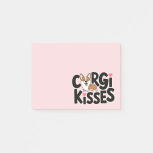 Post-it® Cadeau pour amoureux de Corgi mignon avec cœur ros