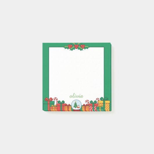 Post-it® Cadeaux de Noël mignons & houx (Devant)