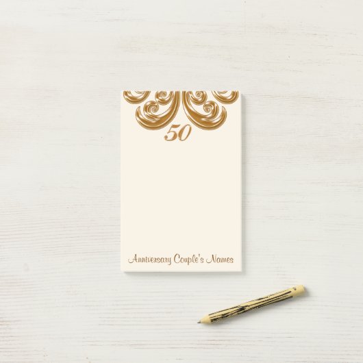 Post-it® Cadeaux du 50e anniversaire de Mariage pour grands (Sur un bureau)