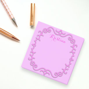 Post-it® Cadre antique rose magenta baroque Personnalisé