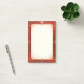 Post-it® Cadre Art Déco doré sur fond rouge (Bureau)