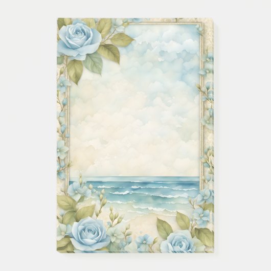 Post-it® Cadre bleu Rose de l'océan (Devant)