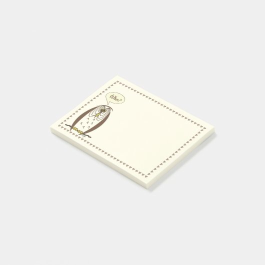 Post-it® Cadre cardiaque de la Chouette de dessin Kooky (Incliné)