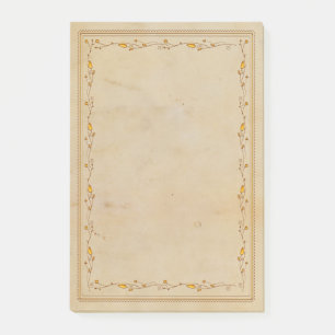 Post-it® Cadre doré orange sur papier Vintage